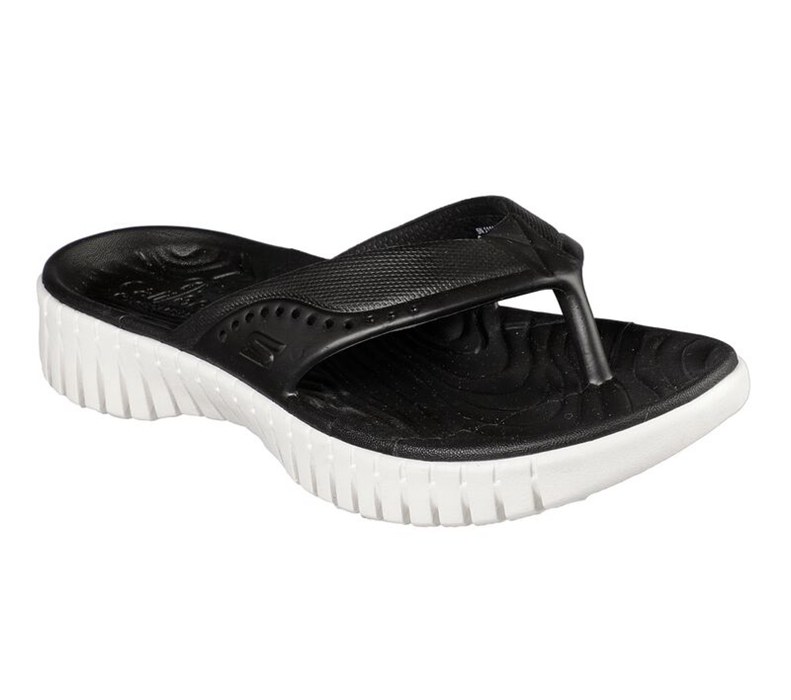 Skechers Dam Svarta/Vita Flip Flop - Cali Gear: Gowalk Smart - Mahalo - Sverige (UEIBH-3140)